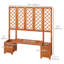 Banc de jardin en bois avec treillis et jardinières pour patio brun