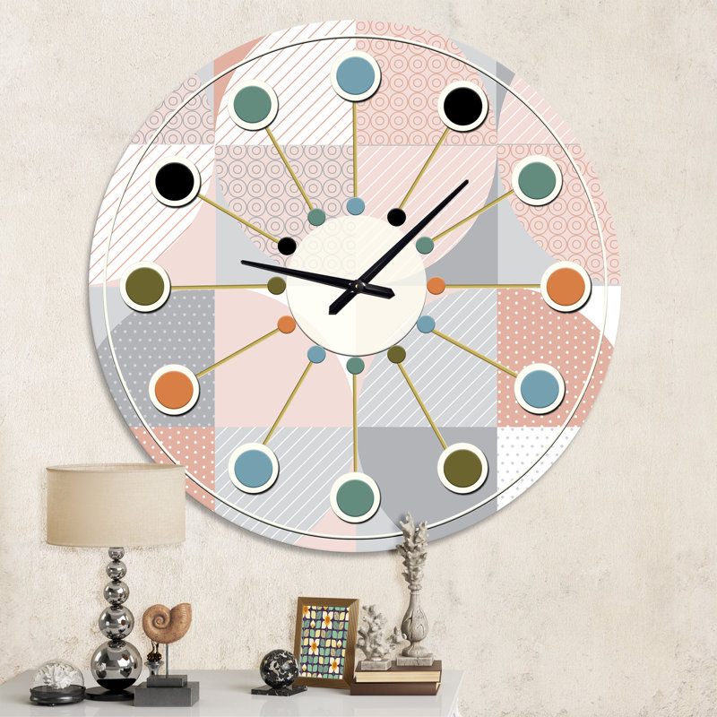 Horloge murale ronde Mid-Century, Moyenne
