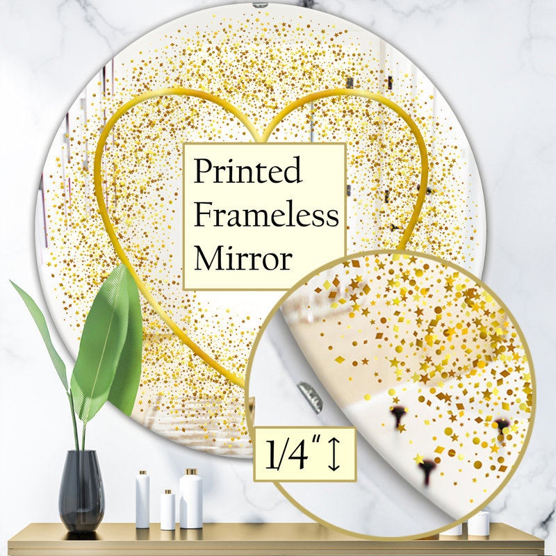 Miroir de coiffeuse Love and Glitter, H 31,5 po x l po