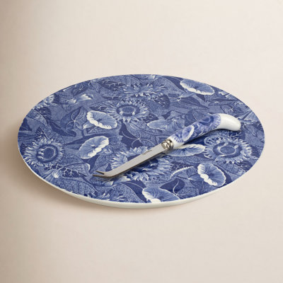 Spode Blue Room Cheese Plate&Knife 11" Sunflwr