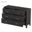 Commode 6 tiroirs avec poignée en métal pour chambre à coucher Pellenberg, armoire de rangement avec tiroir à rayures verticales-1167113137