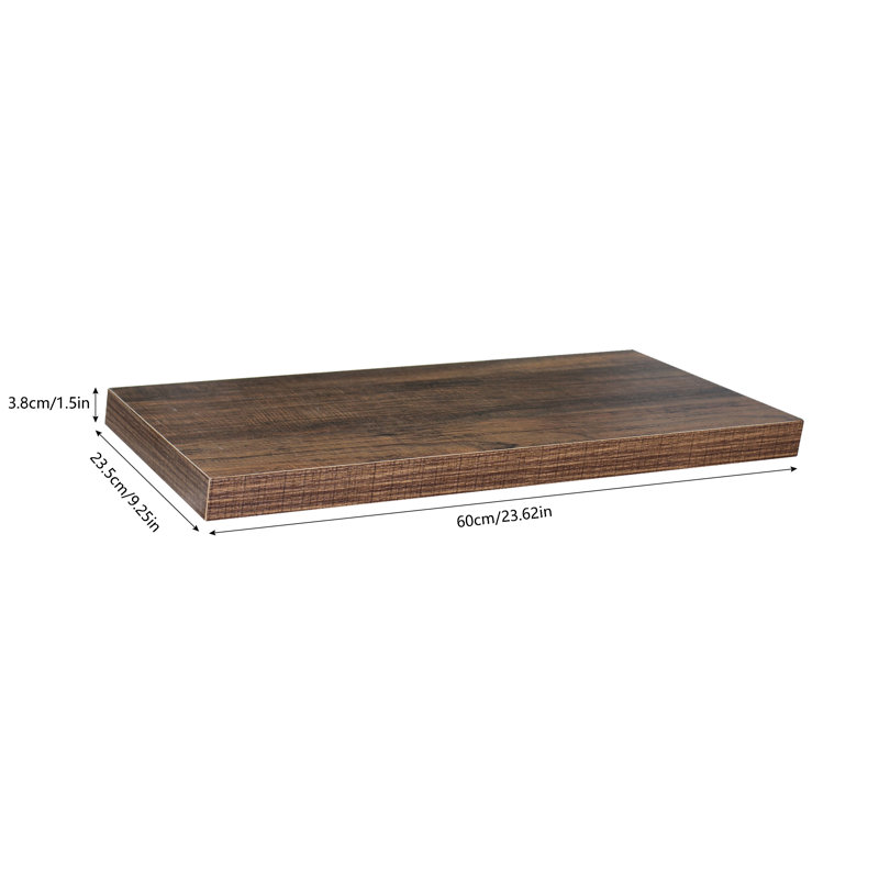 Nesmith 2 Piece Floating Shelf, Antigue Walnut, 1.5" H x 23.62" W x 9.25" D