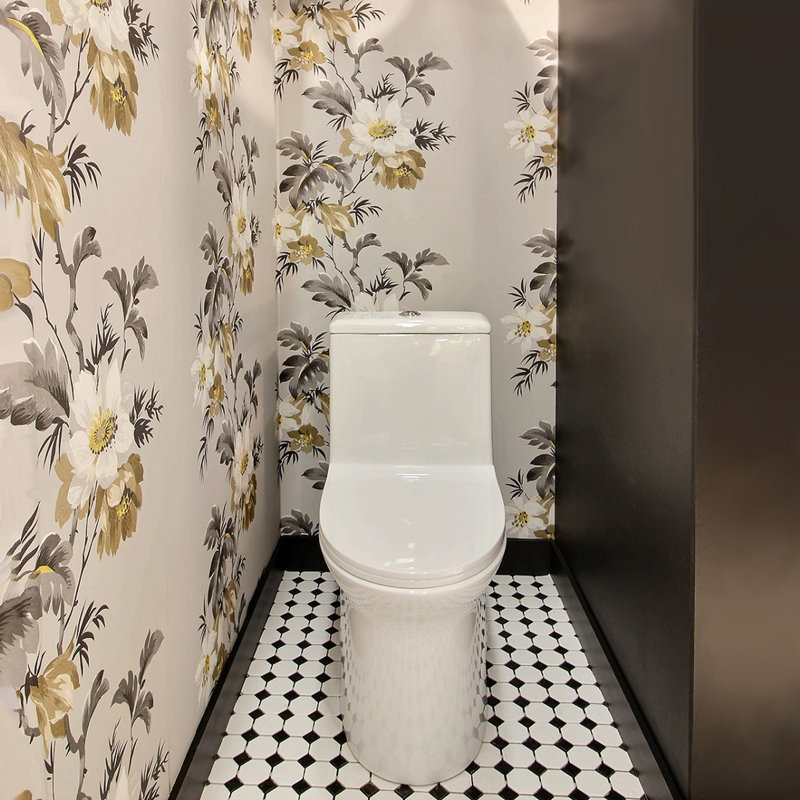 Tovia One-Pieve elongated dual-flush toilet, Glossy white