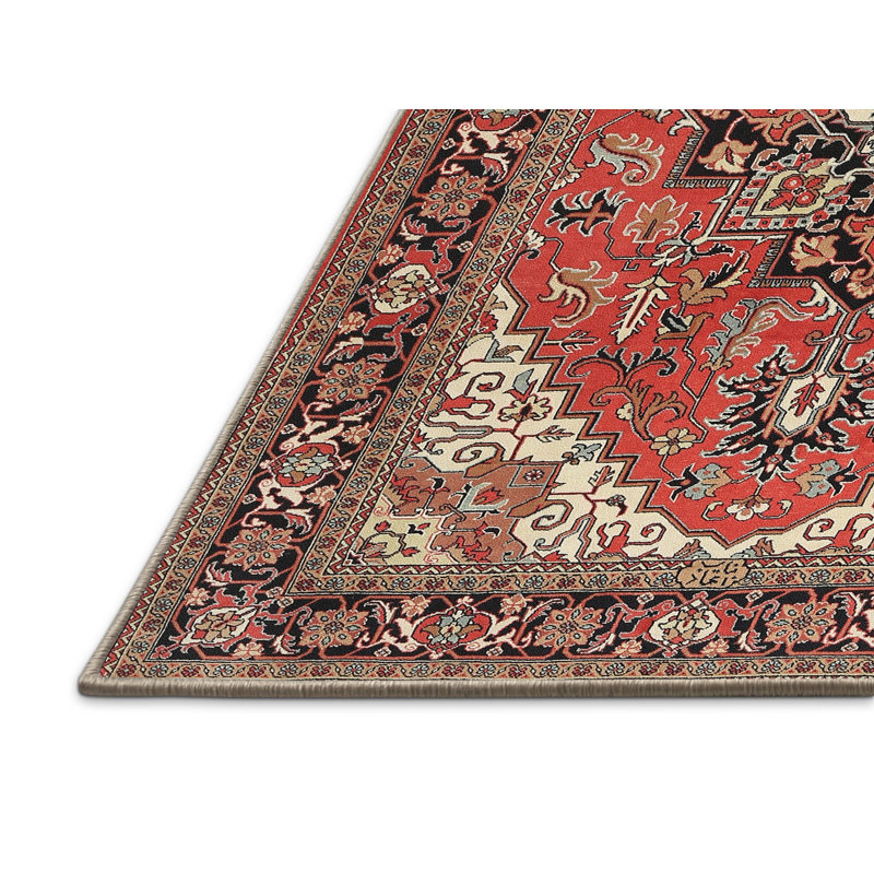 Tapis à motif oriental rouge / brun, Rectangle 8 pi x 12 pi