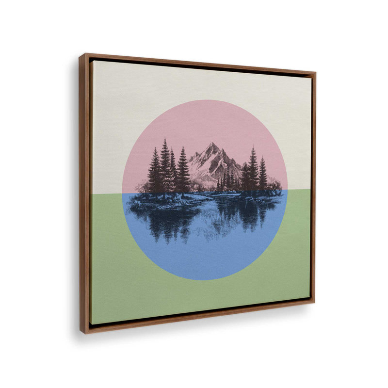 «Mountain Vignette Multi» par Deny Designs, reproduction d'art, Toile avec cadre, Brun, 20 x 20