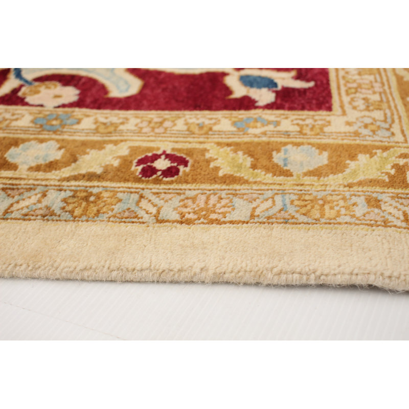Tapis ivoire en laine noué à la main de conception unique 12 pi x 15 pi 6 po New Age