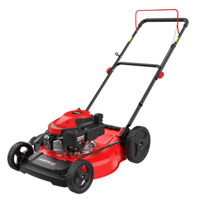 PowerSmart 21" Gas Push Lawn Mower with 144cc OHV Engine, 2-in-1 Mowing, 6-Position Adjustable Cutting Height & Durable Design, Easy Lawn Care, Samll & Medium Yards