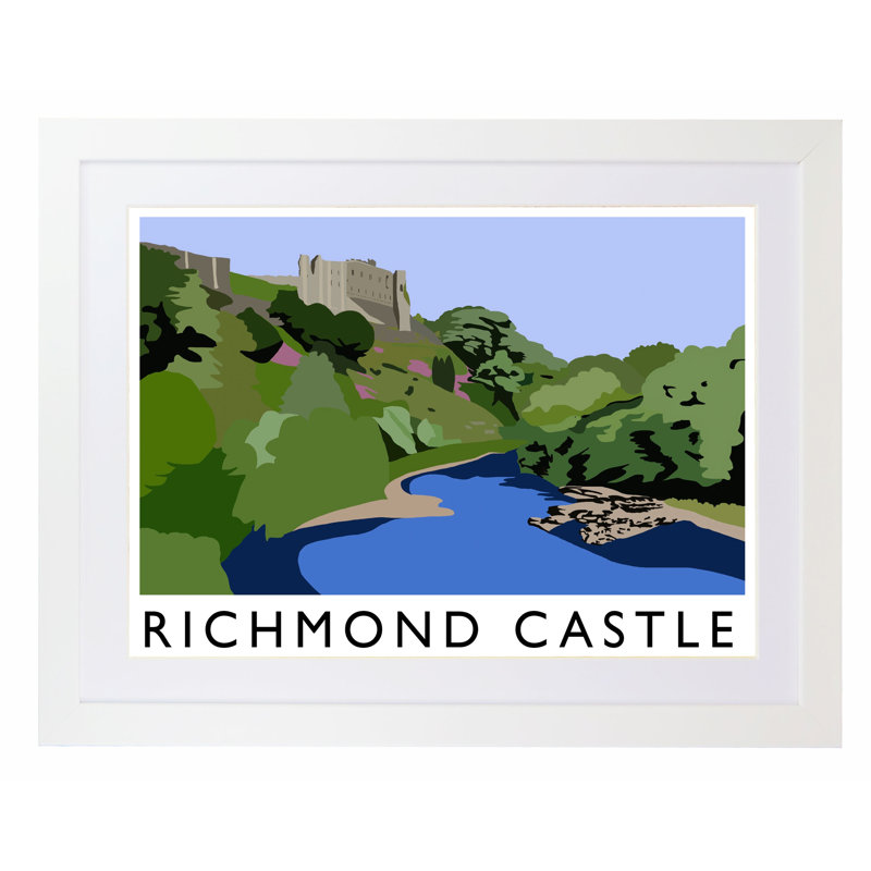 Richmond Castle by Richard O'Neil - Print, 33.5 cm H x 43.5 cm W x 2.2 cm D, White Wood Frame