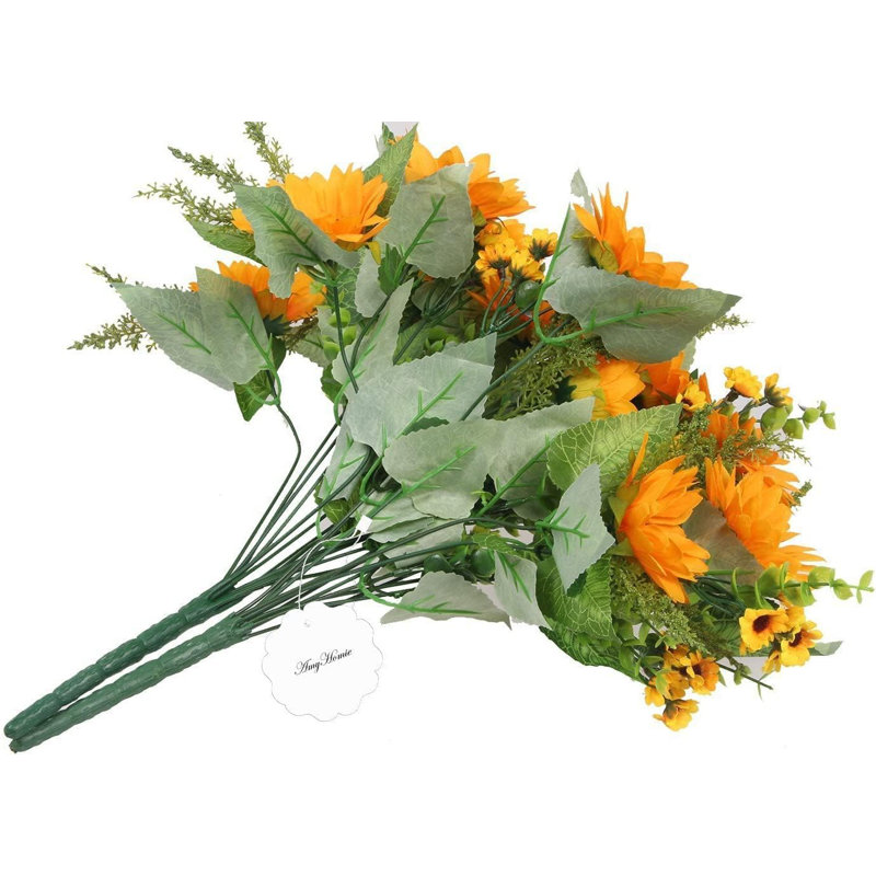 Bouquets de tournesol artificiels, 2 grappes de fleurs sauvages artificielles pour la fête de naissance