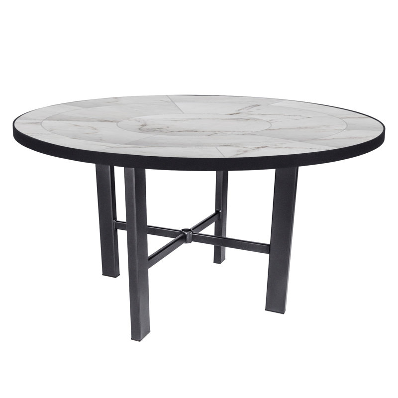 Tables Outdoor Round Bar Table, Canyon Taupe, Carbon Black, 29.5" H x 54" W x 54" D