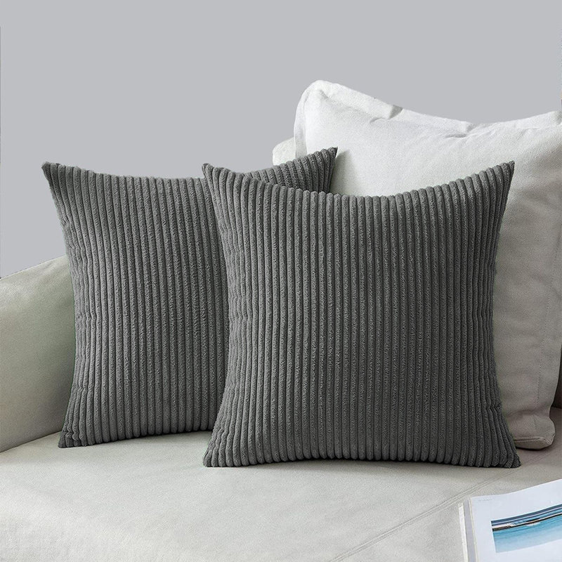 Cotton Square Cushion, Grey