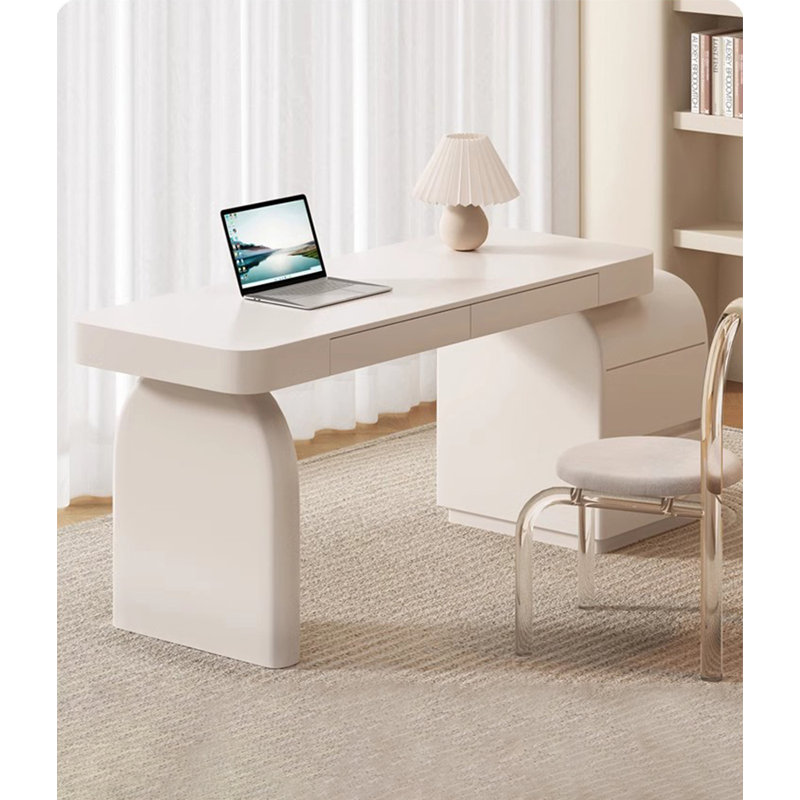 Bureau en bois massif clair et luxueux, H 29,53 po x l 55,12 po x P 23,62 po