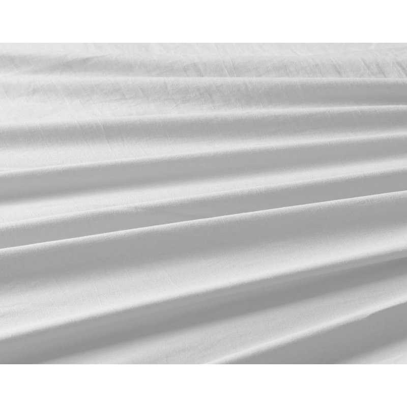 Ensemble de housse de couette en microfibre lavée et plissée très douce, Blanc
