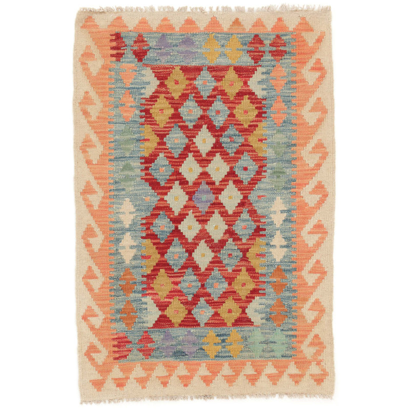 Geometric Wool Hand Woven 60cm X 90cm Area Rug