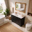 Meuble-lavabo sculpté de style français, offrant un grand espace de rangement grâce à ses 4 portes à fermeture en douceur et ses 2 tiroirs.-792027362