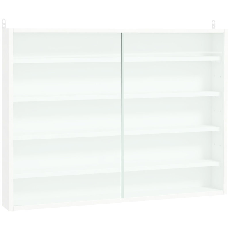 Présentoir à 5 tablettes réglables, blanc - adapté pour exposer des médailles et des objets de collection