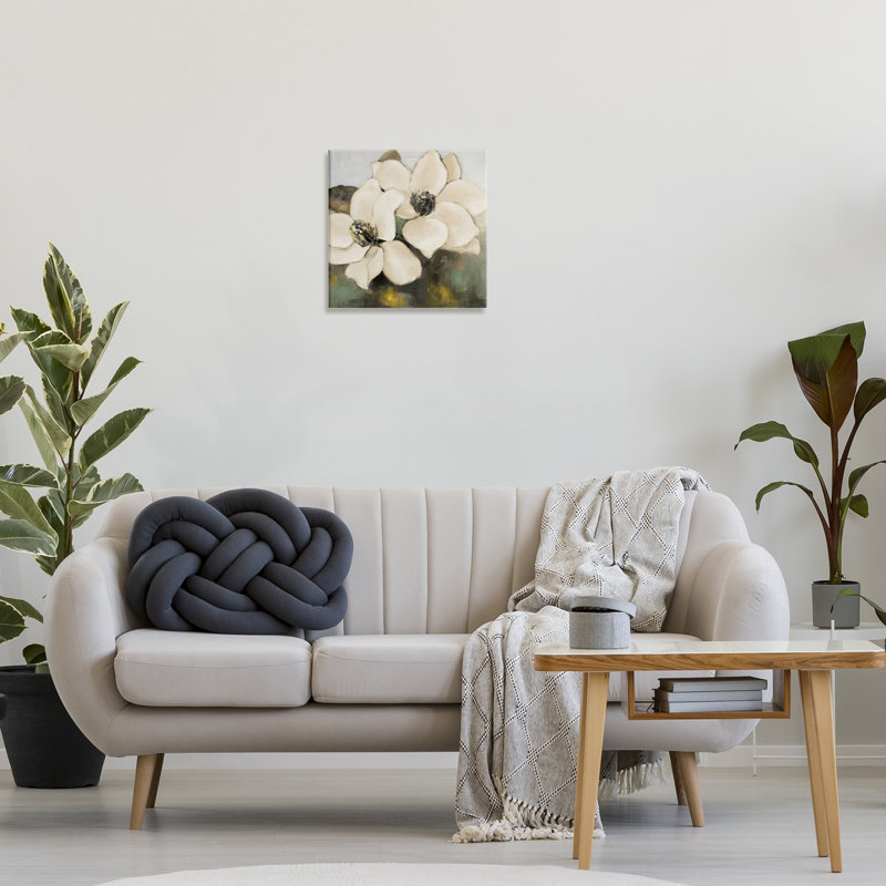 «Magnolia Blossom Duo», art mural sur toile par Lanie Loreth, H 17 po x l 17 po