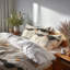 Ensemble de housse de couette abstraite de 3 - Ensemble de literie et coussin décoratif orange Boho-124113338