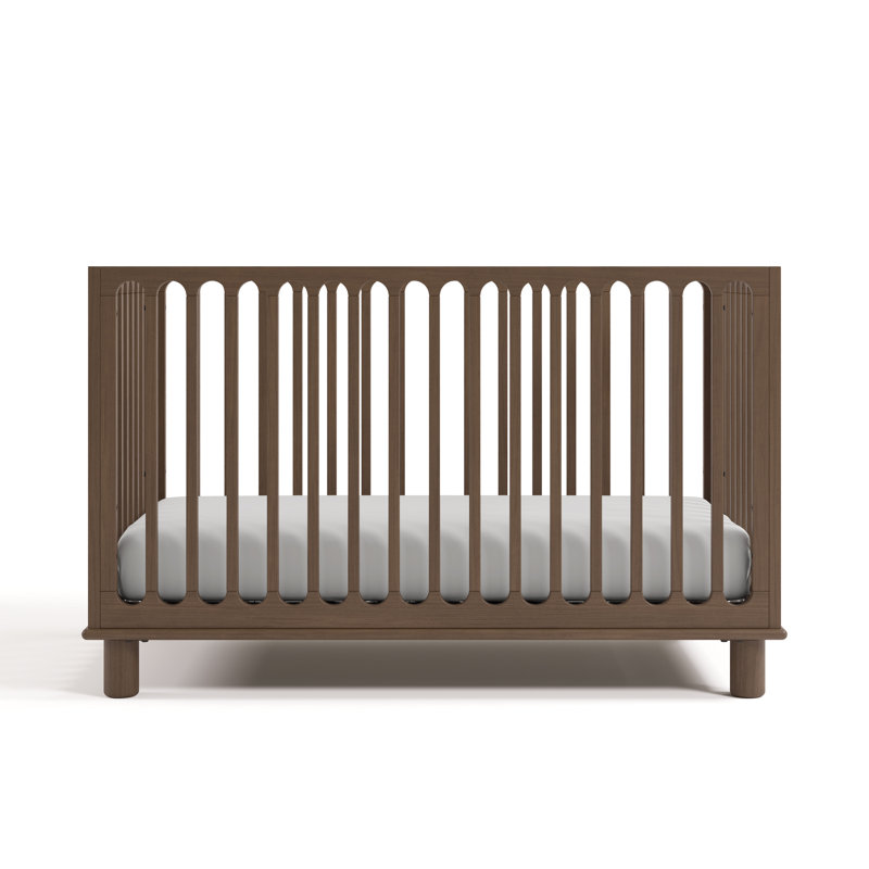 Lit de bébé convertible 3-en-1 avec matelas Sicily, Noisette, Lit de bébé et matelas