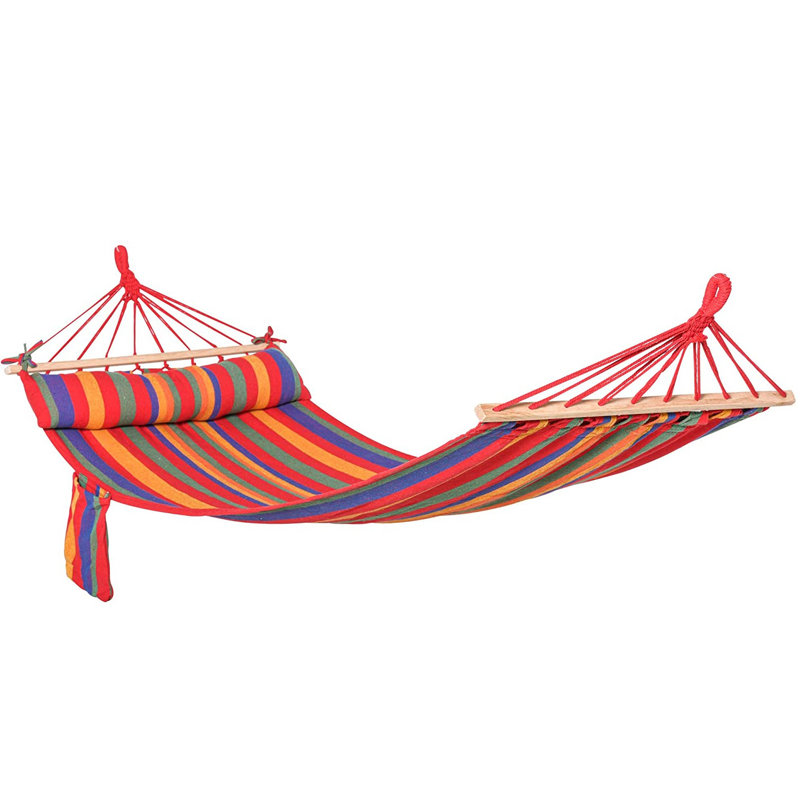 Ivers Cotton Hammock Soft Portable Headrest 270 x 80 cm Rainbow Stripes