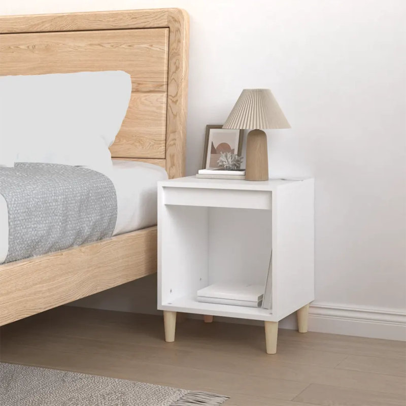Foreman 40cm W Bedside Table, White, Set of 2