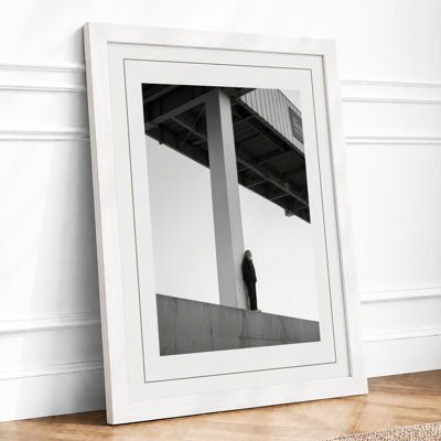 Figure Under Bridge Industrial - Framed Print