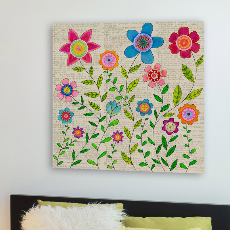 «Bohemian Flowers» par Vanessa Sascalia, reproduction sur toile tendue, H 32 po x l 32 po x P 1,5 po
