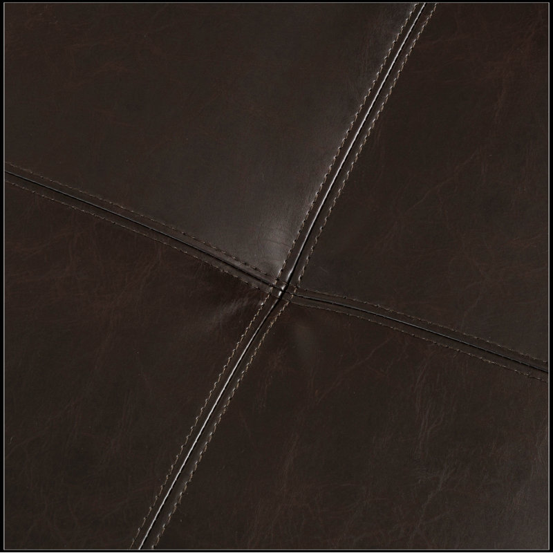 Aundreya OTTOMAN - Cuir PU polyuréthane, bois; Motif du meuble: massif: H 18 po x l 48 po x P 30 po