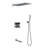 4-Function Digital Display Thermostatic Shower System With Waterfall & Rainfall Showerhead, Hand Shower, And Swivel Tub Spout-111378614