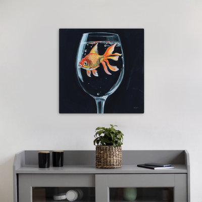 Goldfish In Wine Glass Contemporary Art