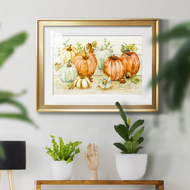 Récolte de citrouilles, H 18,5 po x l 24,5 po x P 1,5 po, Or