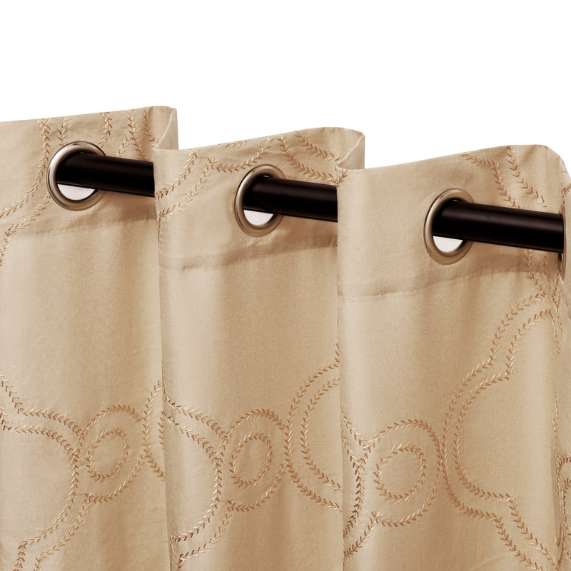 Paire de rideaux semi-transparents avec œillets Steinbeck, Beige, L 52 po x L 63 po