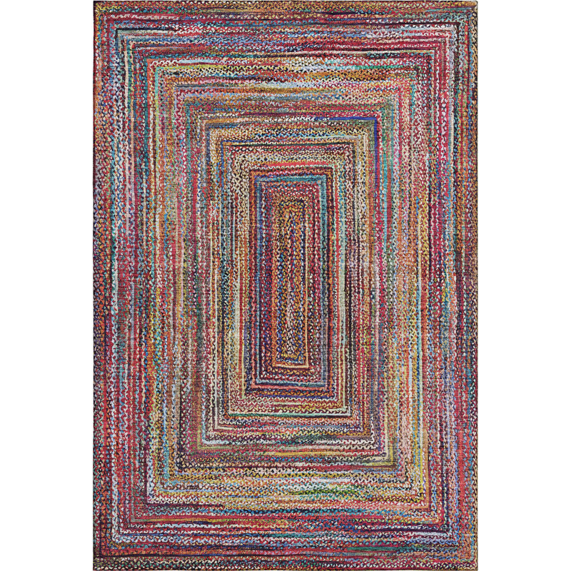 Tapis géométrique de qualité supérieure lavable à la machine Bucz AMF1725, Rectangle 9 pi x 12 pi
