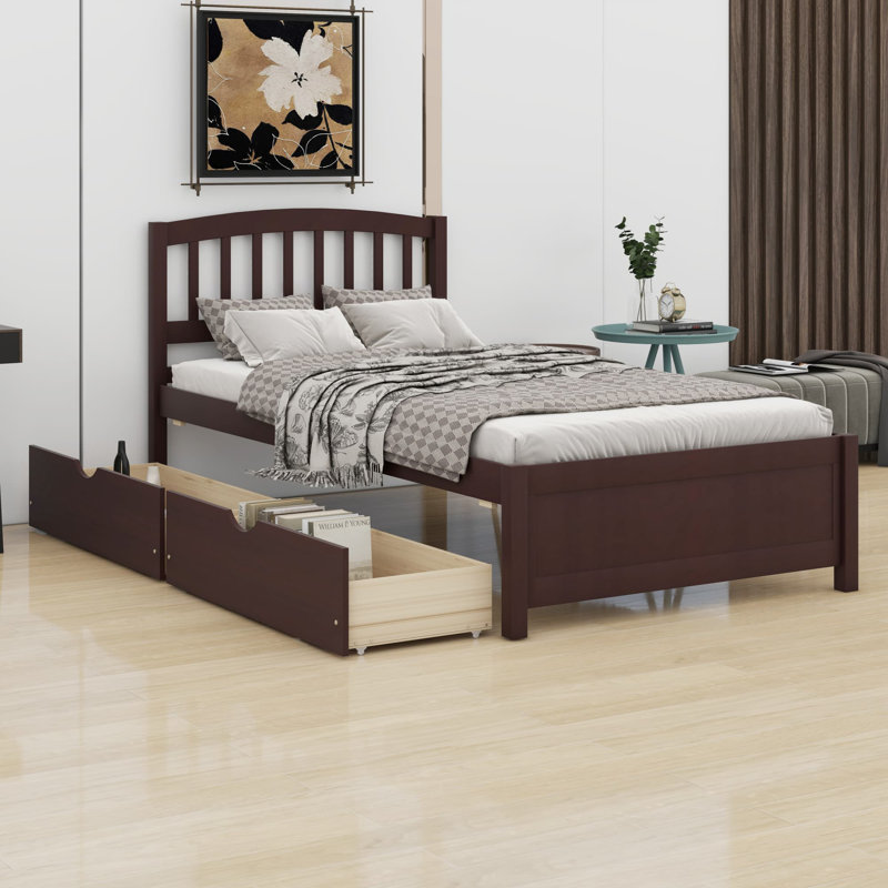 Lit plateforme avec rangement, Espresso
