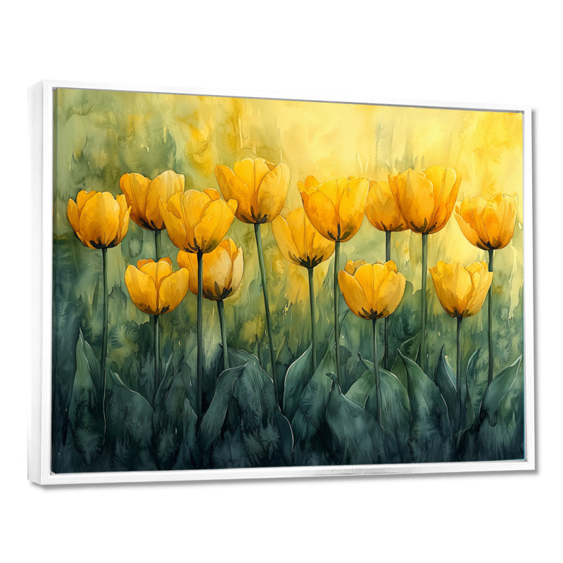 Lundell - Art mural floral, Impression encadrée flottante, H 24 po x l 32 po, Blanc