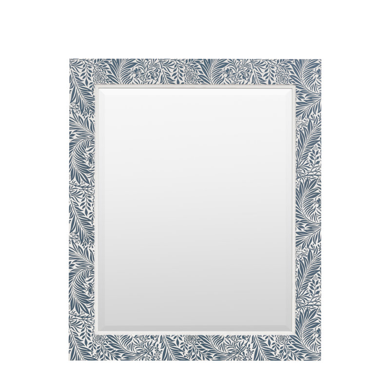 Margret Botanical Rectangle Mirror 51cmx61cm, Navy