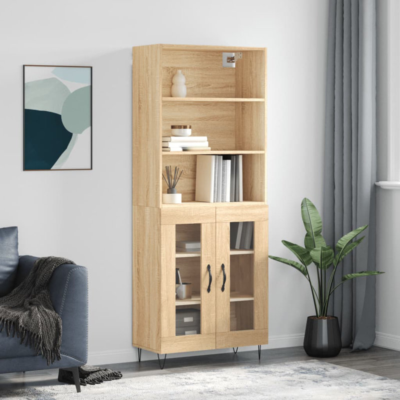Sieger 69.5 Cm Wide Highboard, Sonoma Oak