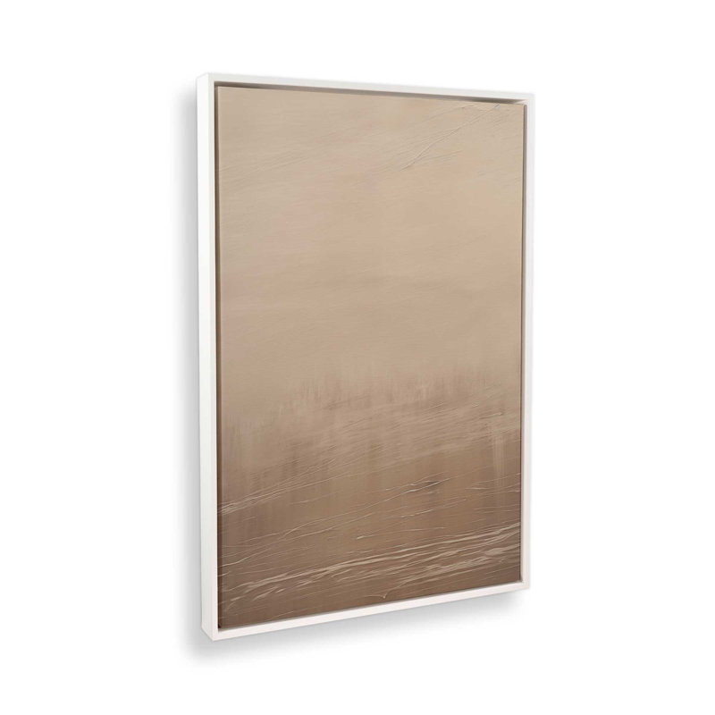 Silken Sandrifts v2, reproduction sur toile dans un cadre doré poli, Cadre flottant blanc opaque