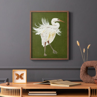 Heron Plumage I, reproduction encadrée - bois massif