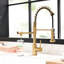 Robinet d'évier de cuisine purificateur avec option d'eau potable, filtre rétractable, or noir et nickel, installation de sortie indépendante dans l'évier, débit facile