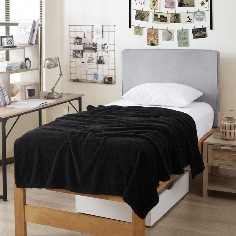 Blanketry Coma Inducer Sherpa Oversized Throw Blanket, Black