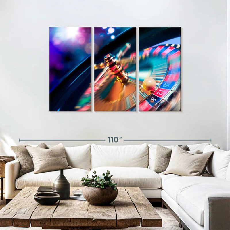 Senne Spinning Neon Roulette, 48" H x 74" W