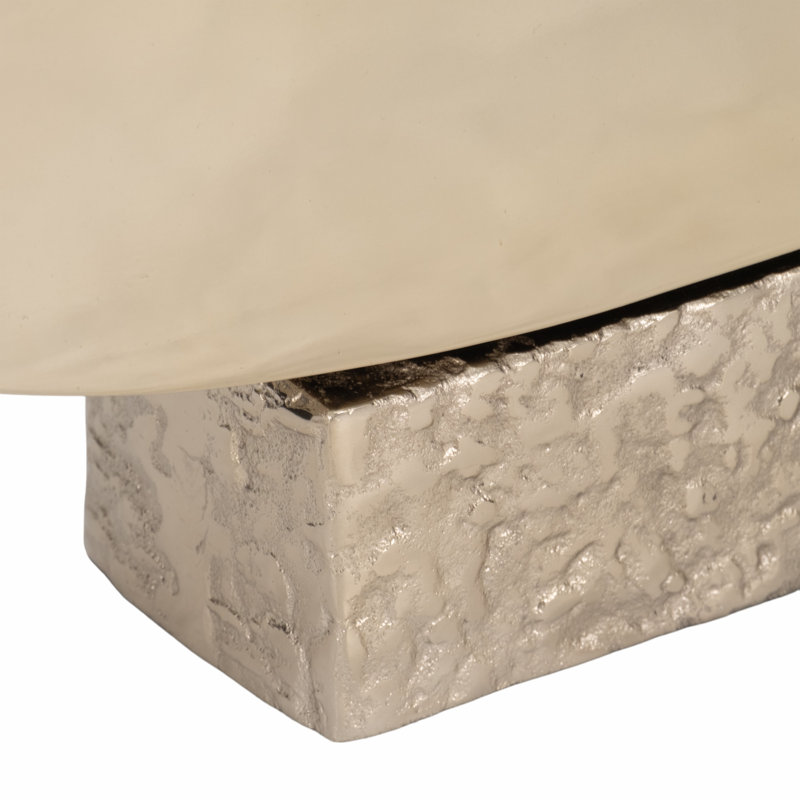 Bol décoratif rectangulaire en métal poli avec base texturée - Bol décoratif décoratif moderne pour table - 14 po, doré