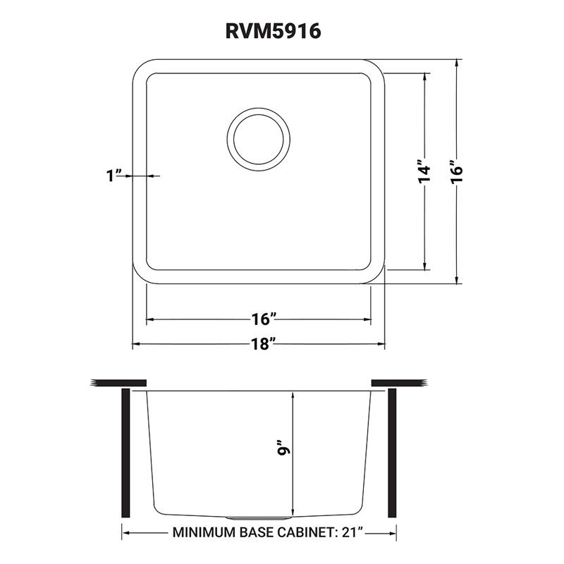 Ruvati 18" Stainless Steel Undermount Bar Prep Sink