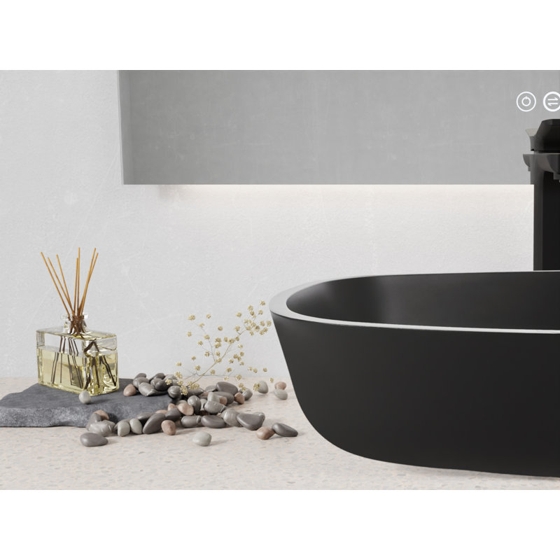 Matte Black Rectangular Glass Above-Counter Bathroom Sink