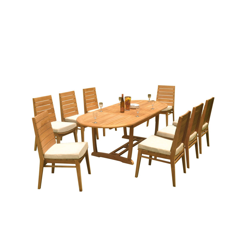 Outdoor 9 - Piece Teak Dining Set