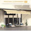 Outsunny 120'' W x 114.25'' D Polyester Yellow/White Cover Retractable Patio Awning