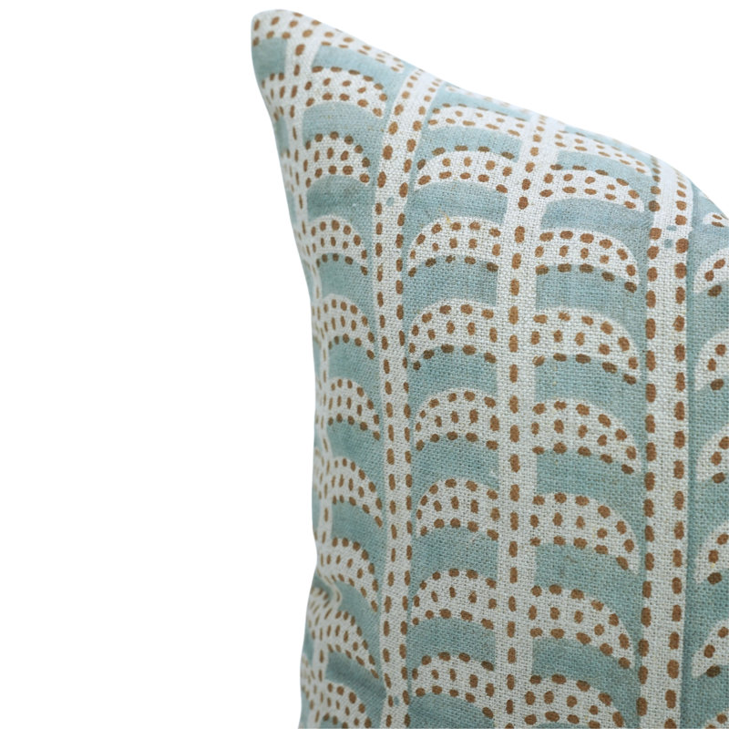 Traditional Block Print Thick Linen Pillow Cover Decorative Cushion for Living Room 22x22 Inch Garud, 22" H x 22" W