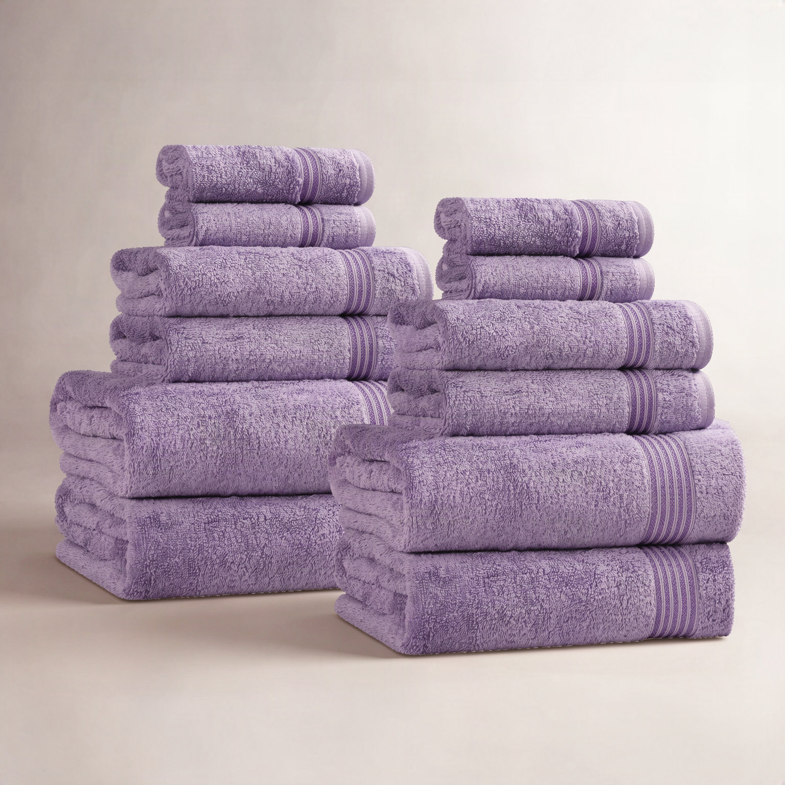 Guadlupe 12-Piece Egyptian Cotton Towel Set, Royal Purple