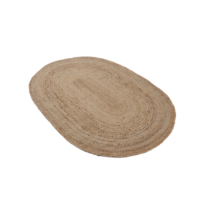 Nele Hand Braided Nature Jute Rug, Oval 160 x 230cm